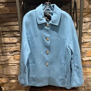 Talbots Light Blue Pea Coat Size L
